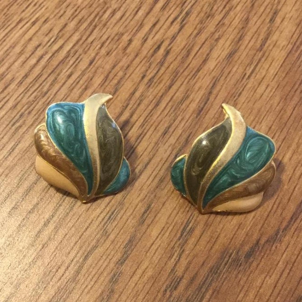 80s enamel earrings